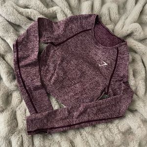 Burgundy Marl Gymshark cropped long sleeve